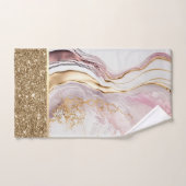 Stilvolle Gold Pink Marmor Badhandtuch Set (Handtuch)