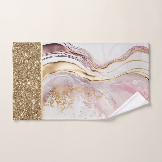 Stilvolle Gold Pink Marmor Badhandtuch Set (Handtuch)