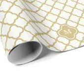 Stilvolle Gold Quatrefoil Muster Wedding Monogram  Geschenkpapier (Rolleneckpunkt)