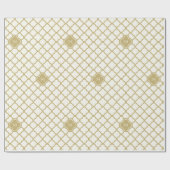 Stilvolle Gold Quatrefoil Muster Wedding Monogram Geschenkpapier (Flach)
