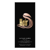 Stilvolle Gold-, Rose Gold- und Black Hair-Preisli Werbekarte (Hinten)