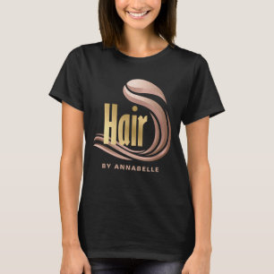 Stilvolle Gold-, Rose Gold- und Schwarz-Friseurste T-Shirt