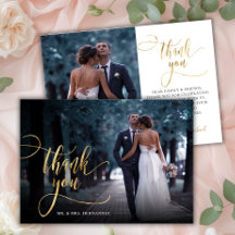 Stilvolle Gold Script 2 Foto Wedding Dankeschön Ca