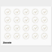 Stilvolle Gold Script Monogram Familienname Runder Aufkleber (Blatt)