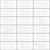 Stilvolle Gold Script Wedding Guest Address Aufkleber (Vorderseite)
