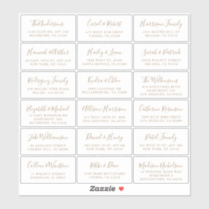 Stilvolle Gold Script Wedding Guest Address Aufkleber