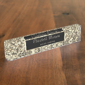 Stilvolle Gold Sequins, Frame Namensplakette (Seite)