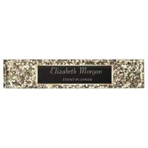 Stilvolle Gold Sequins, Frame Namensplakette