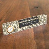 Stilvolle Gold Sequins, Frame Namensplakette (Seite)