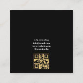 Stilvolle Gold Skull Butterflies Tattoo Artist Quadratische Visitenkarte (Rückseite)