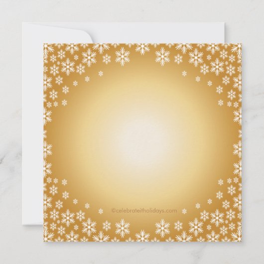 Stilvolle Gold Snowflakes Einladung (Rückseite)