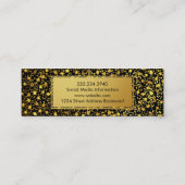 Stilvolle Gold Speck Muster Metallic Gold Label Mini Visitenkarte (Rückseite)