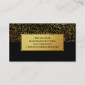 Stilvolle Gold Speck Muster Metallic Gold Label Visitenkarte (Rückseite)