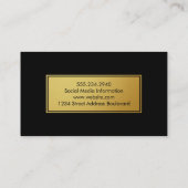 Stilvolle Gold Speck Muster Metallic Gold Label Visitenkarte (Rückseite)