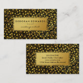 Stilvolle Gold Speck Muster Metallic Gold Label Visitenkarte (Vorne/Hinten)