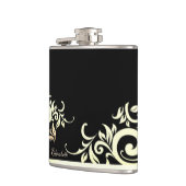 Stilvolle Gold-Spitze, schwarz-Personalisiert Flachmann (Links)