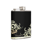 Stilvolle Gold-Spitze, schwarz-Personalisiert Flachmann (Rechts)