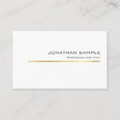 Stilvolle Gold Stripe Design Beruflich Chic Schlic Visitenkarte (Vorderseite)