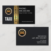 Stilvolle Gold Stripe Taxi Visitenkarte (Vorne/Hinten)