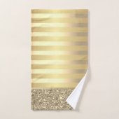 Stilvolle Gold Stripes Glitzer Shiny Badhandtuch Set (Handtuch)