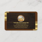 Stilvolle Gold Tab Rahmen Holz Holz Visitenkarte (Rückseite)