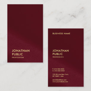 Stilvolle Gold Text Burgundy Red Luxury Silk Visitenkarte