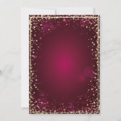 Stilvolle Gold Tiara, Diamonds Burgundy Quinceañer Einladung (Rückseite)