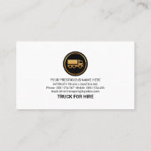 Stilvolle Gold Truck Frame Cargo Transporter Visitenkarte (Rückseite)