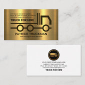 Stilvolle Gold Truck Frame Cargo Transporter Visitenkarte (Vorne/Hinten)