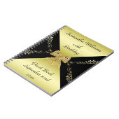 Stilvolle Gold- und Black Decorative Bow Geburtsta Notizblock (Linke Seite)