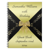 Stilvolle Gold- und Black Decorative Bow Geburtsta Notizblock (Vorderseite)