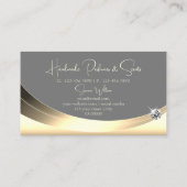 Stilvolle Gold und Grau mit glattem Diamant Modern Visitenkarte (Rückseite)