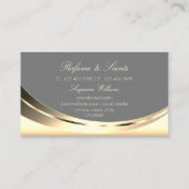 Stilvolle Gold und Grau mit leuchtendem Luxe Diamo Visitenkarte (Rückseite)