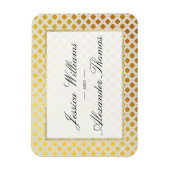 Stilvolle Gold- und White-Wedding Magnet (Vertikal)