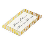 Stilvolle Gold- und White-Wedding Magnet (Linke Seite)