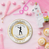 Stilvolle Gold veredelte Gymnastik zum Geburtstag Pappteller (Party)