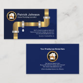 Stilvolle Gold Water Pipes Hochwasser-Klempnerei Visitenkarte (Vorne/Hinten)