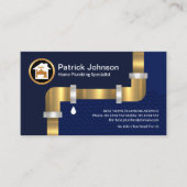 Stilvolle Gold Water Pipes Hochwasser-Klempnerei Visitenkarte (Vorderseite)