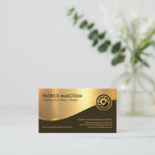 Stilvolle Gold Wave Brown Layers Entrepreneur Visitenkarte (Stehend Vorderseite)