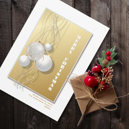 Stilvolle Gold White Baubles Weihnachten