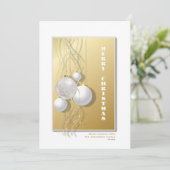 Stilvolle Gold White Baubles Weihnachten (Stehend Vorderseite)