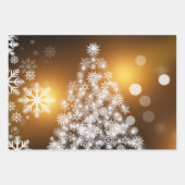 Stilvolle Gold White Christmas Tree Geschenkpapier Set (Vorderseite 2)