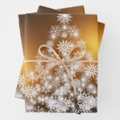 Stilvolle Gold White Christmas Tree Geschenkpapier Set (Beispiel)