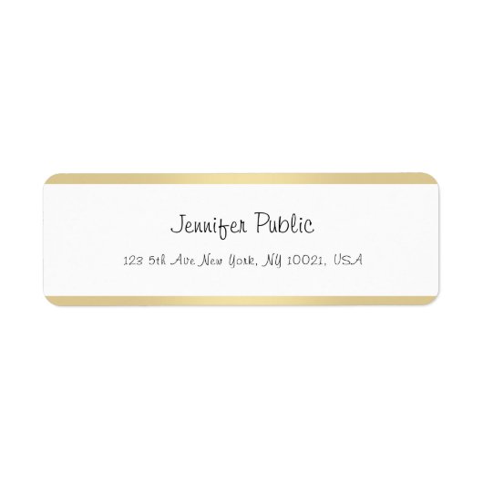 Stilvolle Gold White Handwriting Moderne Minimalis (Vorne)