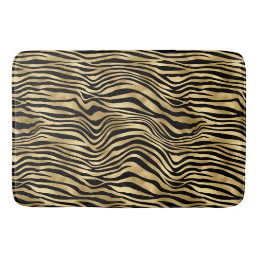 Stilvolle Gold Zebra Print  Badematte (Vorderseite)
