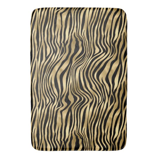 Stilvolle Gold Zebra Print Badematte (Vorderseite Vertikal)