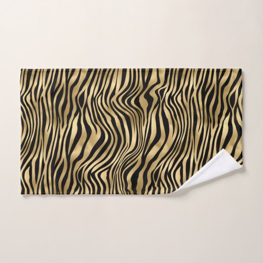 Stilvolle Gold Zebra Print  Badhandtuch Set (Handtuch)