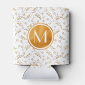 Stilvolle Goldbeeren aus Monogramm auf weißem Dosenkühler (Rückseite)