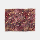 Stilvolle goldbordeauxfarbene abstrakte Blumenmust Fleecedecke (Vorderseite (Horizontal))