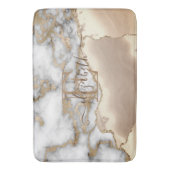 Stilvolle Goldcreme-Marmor-Monogram Badematte (Vorderseite Vertikal)